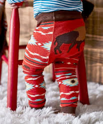 Doodle Pants Red Geometric Buffalo Leggings Infant