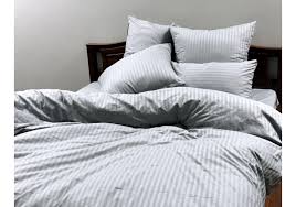 bed linen stripe satin light gray