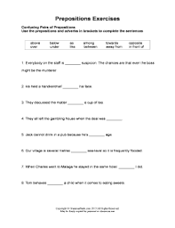 Fillable Online Prepositions Exercises Fax Email Print