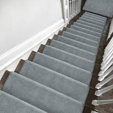 pure era soft plush light gray 9 5 in x 30 in x 1 2 in bullnose indoor stair tread cover tape free non slip carpet set of 14