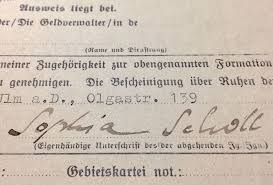 The legend of sophia scholl — psynina. Sophie Scholl S Signed Membership Suspension Request From The Bund Deutscher Madel Sophie Scholl Oblong Printed Form On Light Green Paper Signed In Ink By Sophia Sophie Scholl Filled By Typewriter And