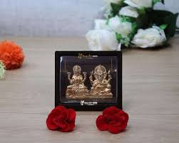 Gold Plated Lakshmi Ganesh Photo Frame