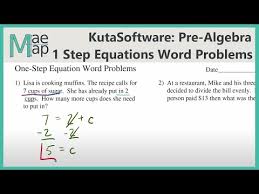 One Step Equations Word Problems