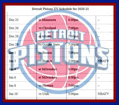 The sixers will be home on christmas day against the milwaukee bucks in a 2:30 p.m. Printable Detroit Pistons Schedule And Tv Schedule For 2020 21 Season Interbasket