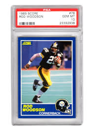 Barry sanders score rookie card psa 8. Rod Woodson Pittsburgh Steelers 1989 Score Football 78 Rc Rookie Card Psa 10 Gem Mint