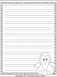 Children are no longer trained in cursive writing. Free Penguin Writing Paper Primary Ruled Lines Free4classrooms
