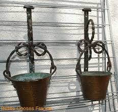 vintage french pair wrought iron and