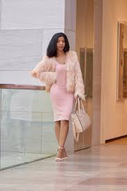 Pink Faux Fur Coat Pink Dress