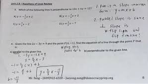 Equations Of Lines Review 6