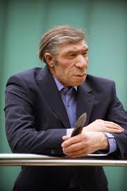 A Neanderthal man in a modern suit and tie. German museum exhibit :  r/interestingasfuck