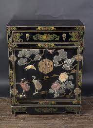 chinese black lacquer cabinet with