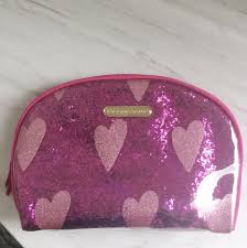 secret glitter pink makeup bag pouch