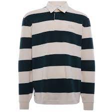 lacoste striped cotton rugby shirt