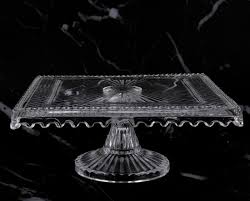 Glass Square Cake Serving Plate