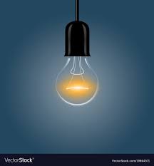 A Realistic Electric Light Bulb Hanging From The Vector Image