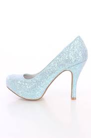 Light Blue Closed Toe Pump Heels Glitter My Shoes For