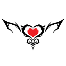 tribal womb tattoo vector with heart 16453307 Vector Art at Vecteezy