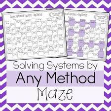 Systems Of Equations Maze Systems Of