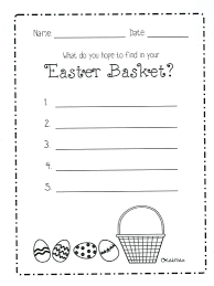 Warmest thoughts to you and your family on this holiday. Easter Basket Writing Activity Some Divine Intervention
