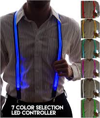Neon Nightlife Light Up Led Suspenders For Men Cool Novelty Costume Accessory Colorful Blinky Flashy Nerd Clothing Outfit