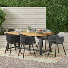 Wood And Resin Outdoor Dining Set