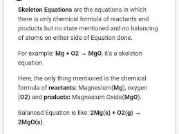 What Is Skeletal Chemical Equation