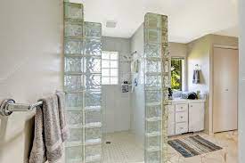 Shower With Glass Block Trim Stock