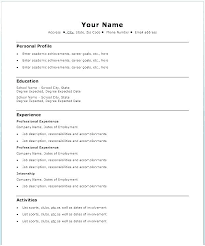 Free Basic Resume Templates Word Lovely Template Examples Simple