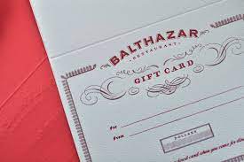 card for balthzar restaurant