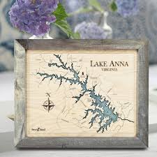 Lake Anna 3d Nautical Wood Map Wall Art