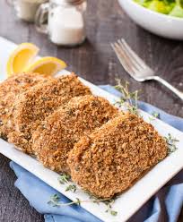 oven baked breaded pork chops a well