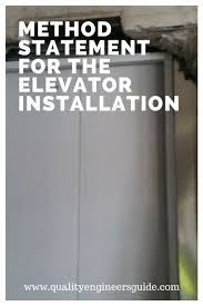 Method Statement For Elevator Installation