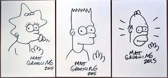 Matt groening is a popular american cartoonist, animator, writer, producer and voice actor. Matt Groening Lisa Bart Und Homer Simpson Catawiki