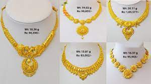 latest 22k gold necklace designs with