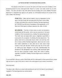 14 Real Estate Letter Of Intent Templates Free Sample Example