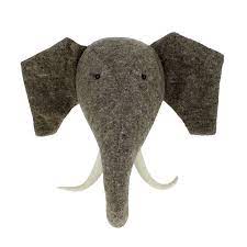 Elephant Head With Tusks Wall Hanging