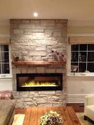 Electric Fireplace With Natural Stone
