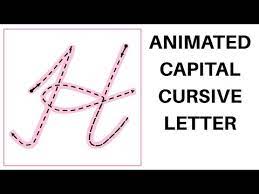 cursive writing capital h for beginners
