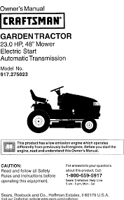 Sometimes this garden tractor model is known by it's as the fuel tank on the craftsman gt3000 which supplies the engine is so big, capable of holding up to 13.2 liters (3.5 us gallons) it's. Craftsman 917275023 User Manual Lawn Tractor Manuals And Guides L0202154