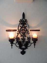 Wrought Iron Candle Wall Sconce With