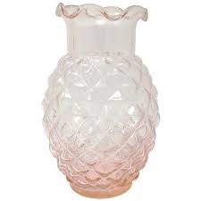 Ruffled Pineapple Glass Vase Vintage