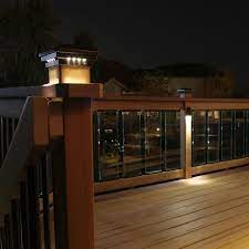 pyramid deck post cap with lights led