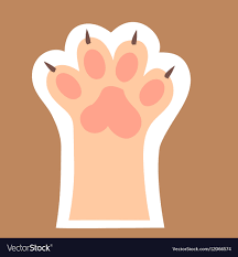 cat paw print with claws royalty free