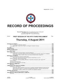 record of proceedings queensland