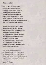 conservation poem by anne f doyle