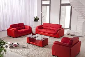 red bonded leather contemporary 3pc
