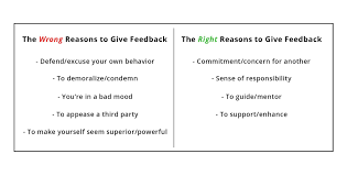 the essential qualities of effective feedback why give feedback chart