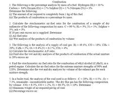 solved combustion 1 the following is