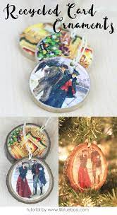 recycled christmas card ornaments