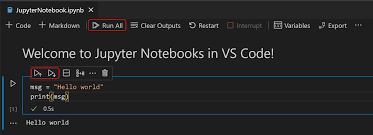 jupyter notebooks in visual studio code